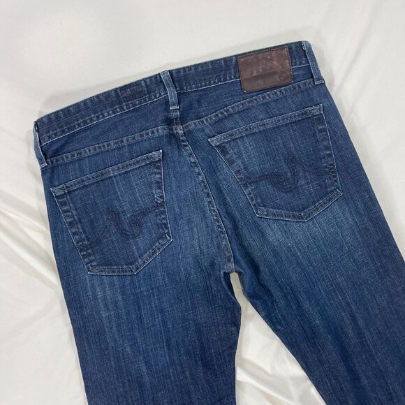 AG Adriano Goldschmied Mens 33x30 Actual The Matchbox Slim Straight Jeans Dark - Picture 4 of 12